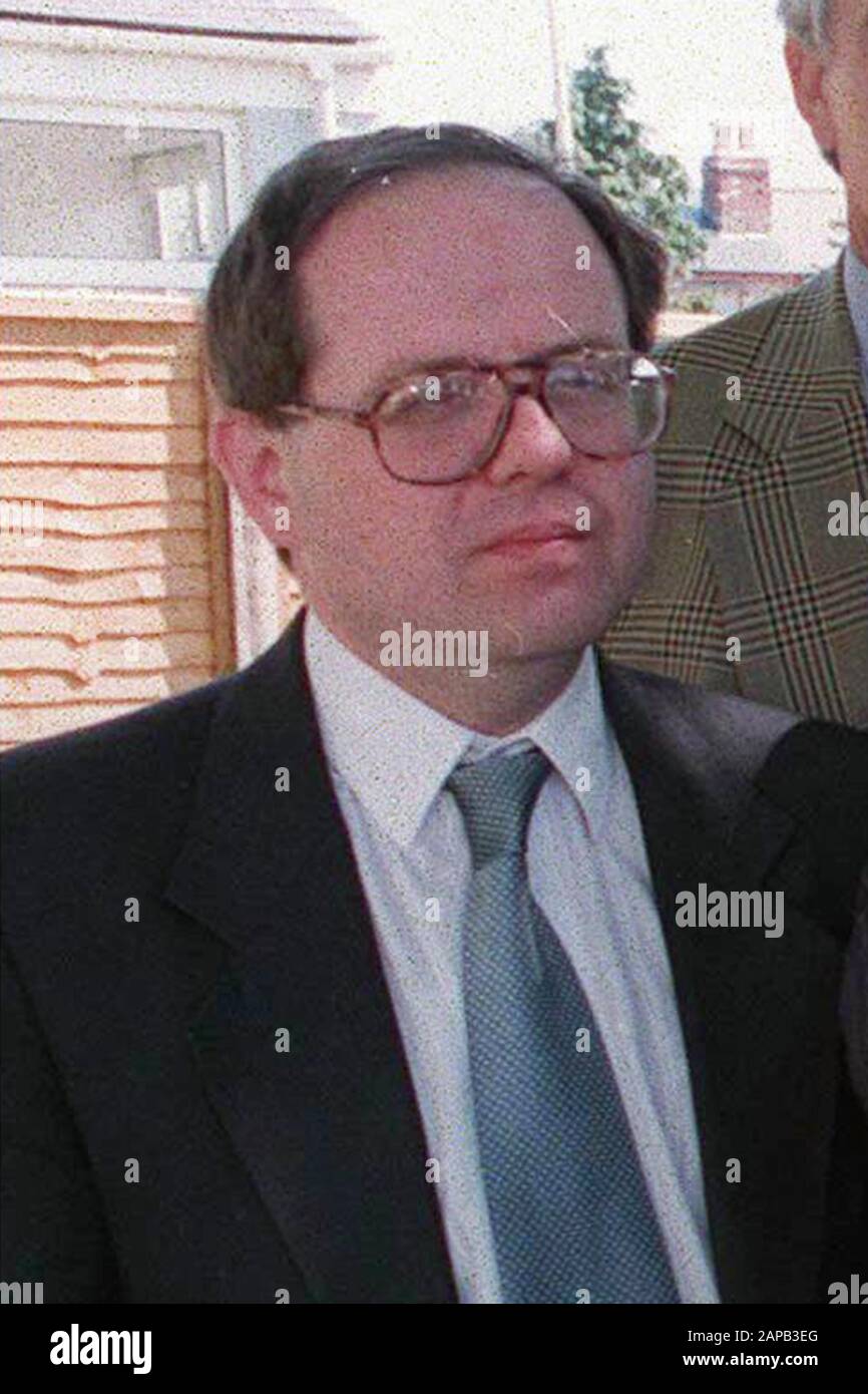 Archive picture of  Andrew Pennington - On 28 January 2000, Robert Ashman entered  Nigel Jones MP's constituency office and attacked him and his assistant, local councillor Andrew Pennington, with a katana. As a result of the attack, Pennington was killed and Jones was severely injured.[3] Jones required 57 stitches to close wounds to his hand from the assault.[4]  Jones had written a character reference for Ashman when Ashman was nearly jailed after breaking the ribs of a tax collector in 1992.[3] After the attack at Jones's office, Ashman was charged with manslaughter and attempted murder, b Stock Photo