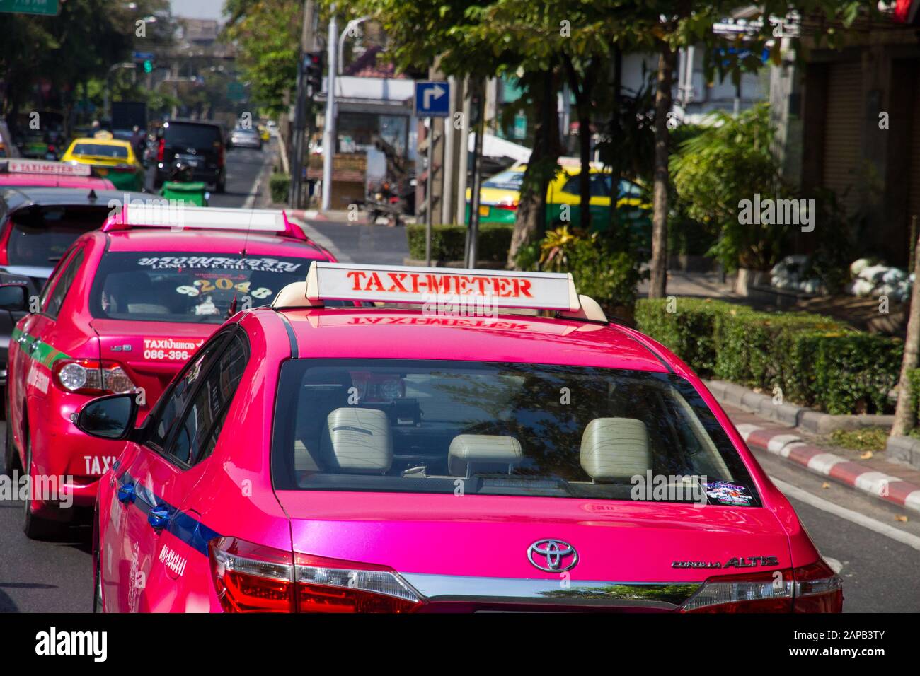 Thailand Bangkok Taxis Taximeter street, Stock Photo