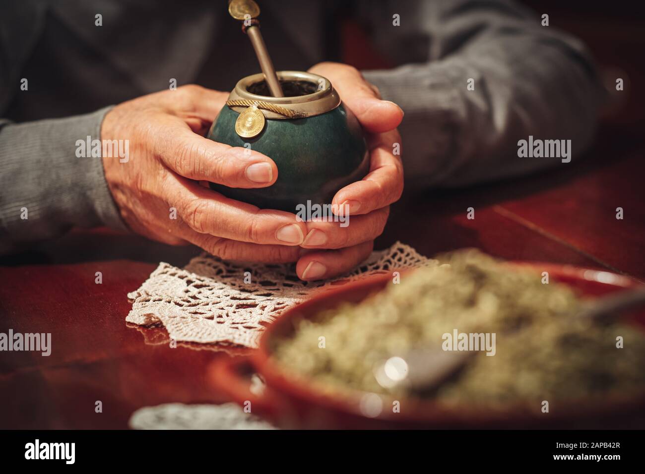 The traditional Bombilla for Yerba Mate drink in Latin America Stock Photo Alamy