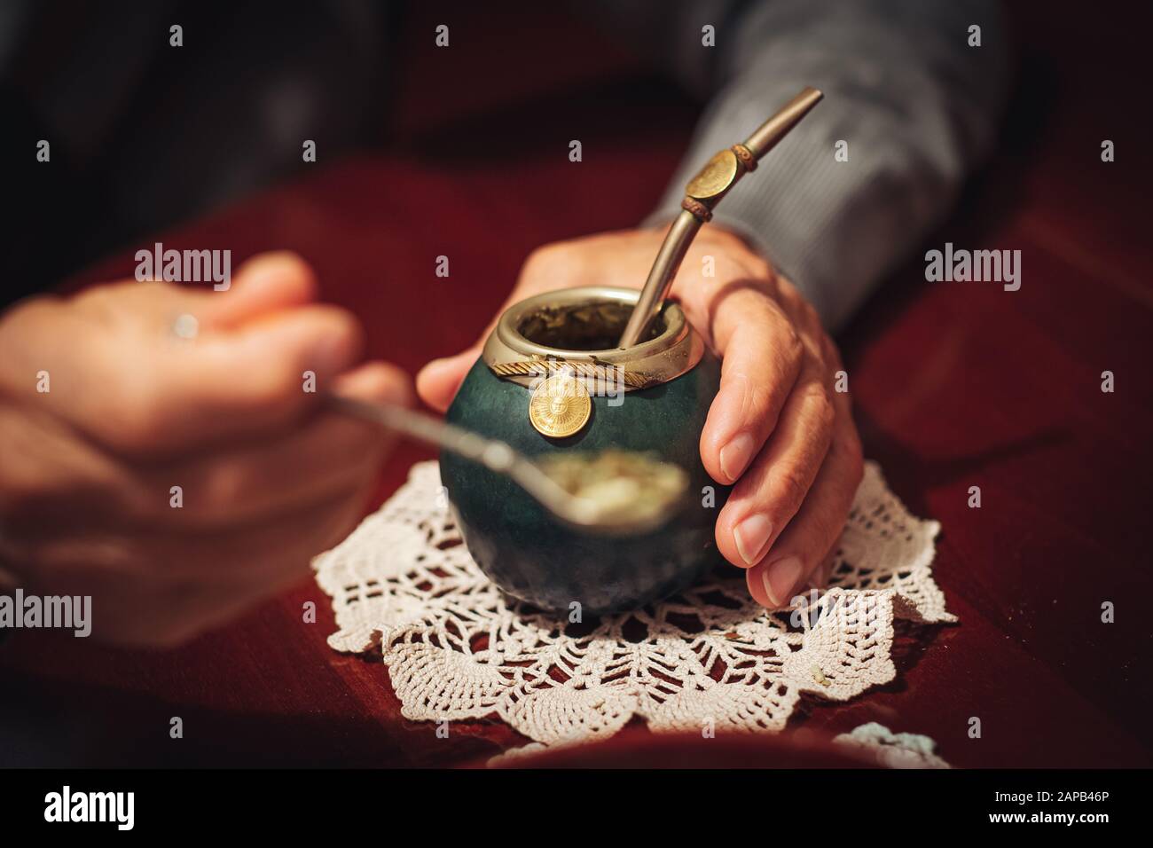 The traditional Bombilla for Yerba Mate drink in Latin America Stock Photo Alamy