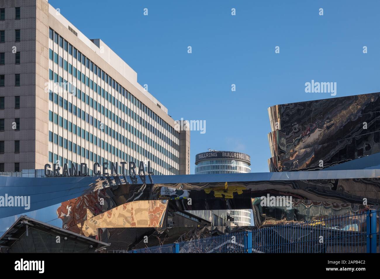 Reflections off Grand Central and New Street Station building in Birmingham, UK Stock Photo