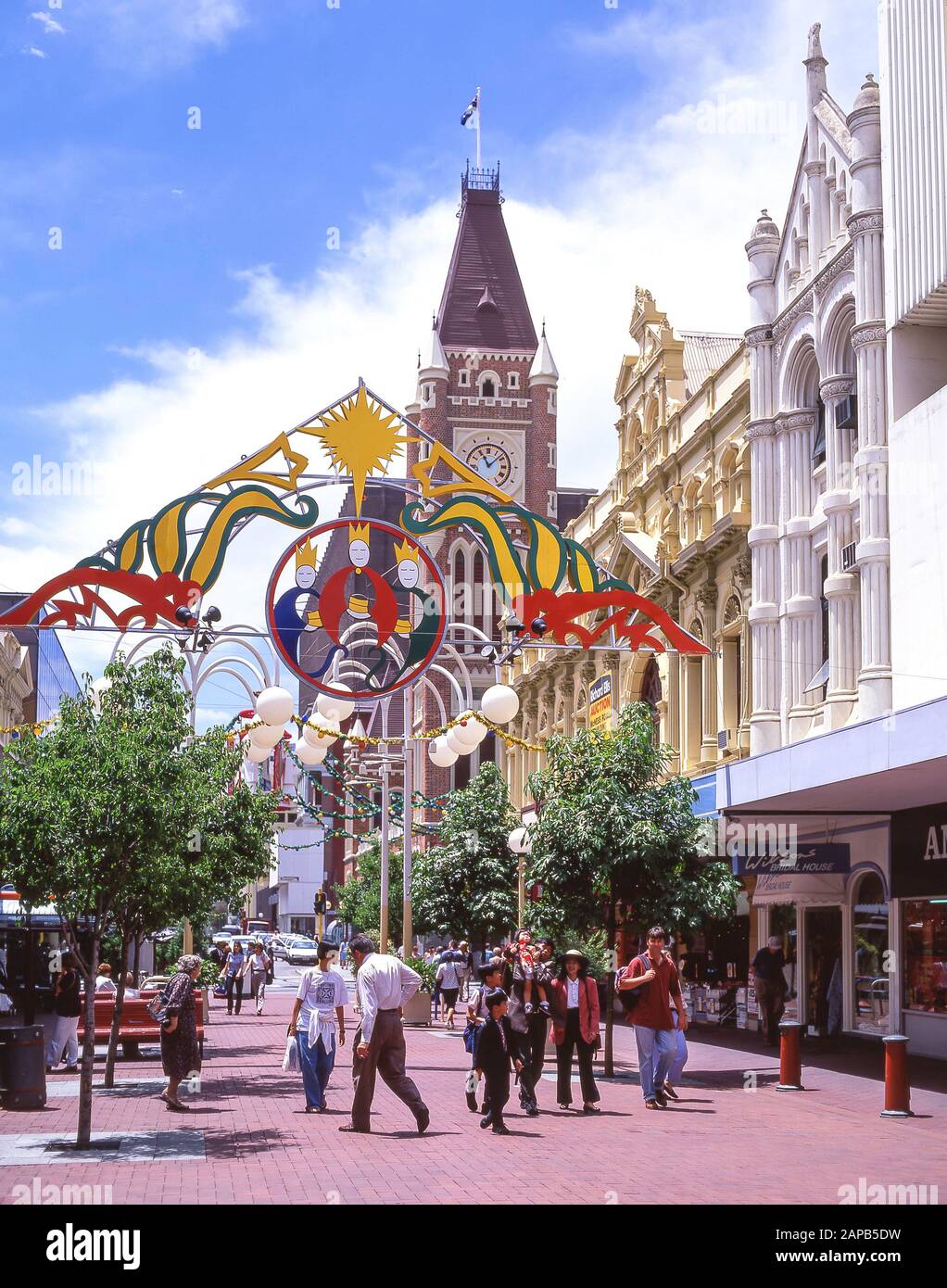 Hay Street Mall at Christmas, Perth, Western Australia, Australia Stock Photo