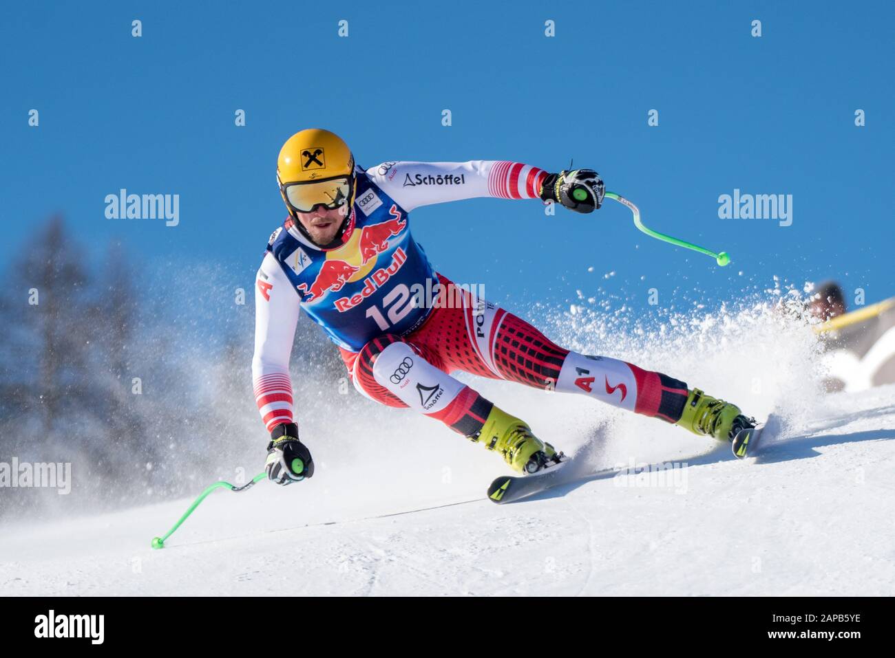 Max Franz of Austria at the Ski Alpin: 80. Hahnenkamm Race 2020 - Audi FIS Alpine Ski World Cup - Men's Downhill Training at the Streif on January 22, 2020 in Kitzbuehel, AUSTRIA. (Photo by Horst Ettensberger/ESPA-Images) Stock Photo