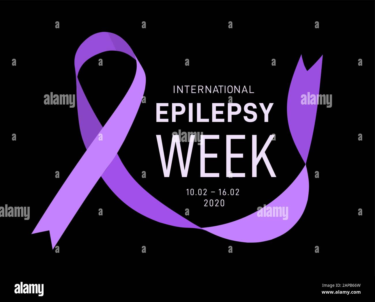 International epilepsy week with purple ribbon. Vector illustration Stock Vector