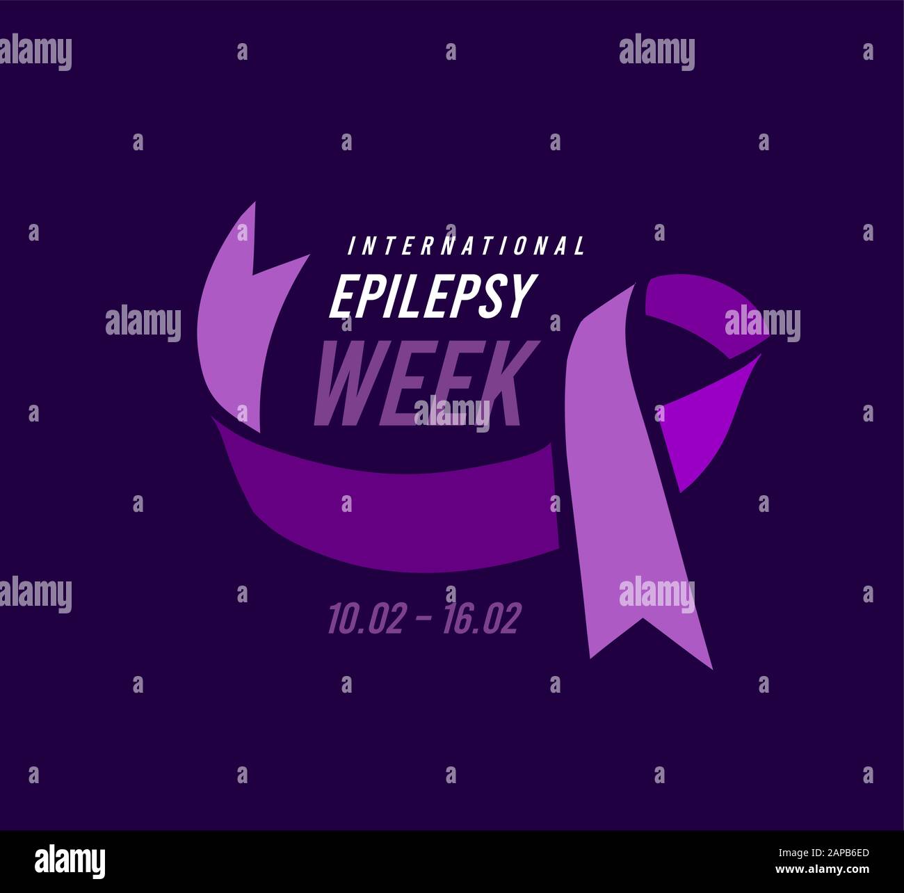 International epilepsy week with purple ribbon. Vector illustration Stock Vector