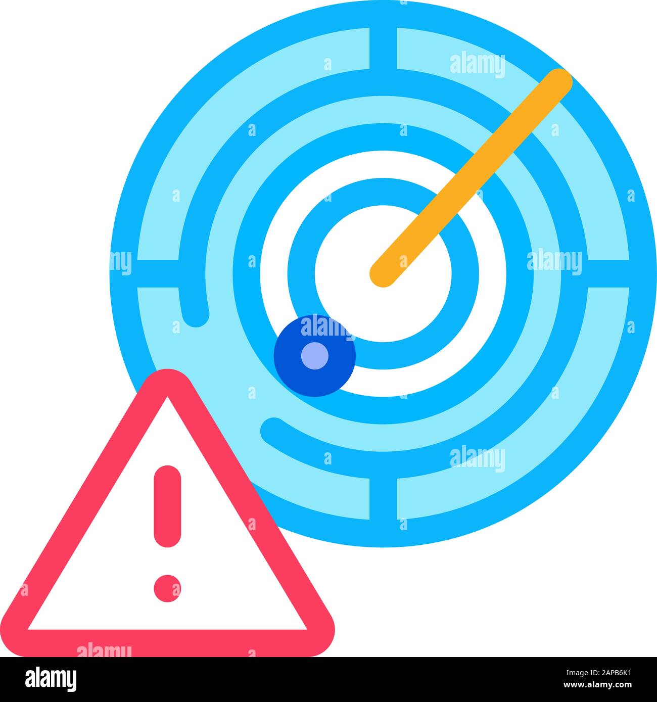 Caution Radar Icon Vector Outline Illustration Stock Vector Image &amp; Art ...