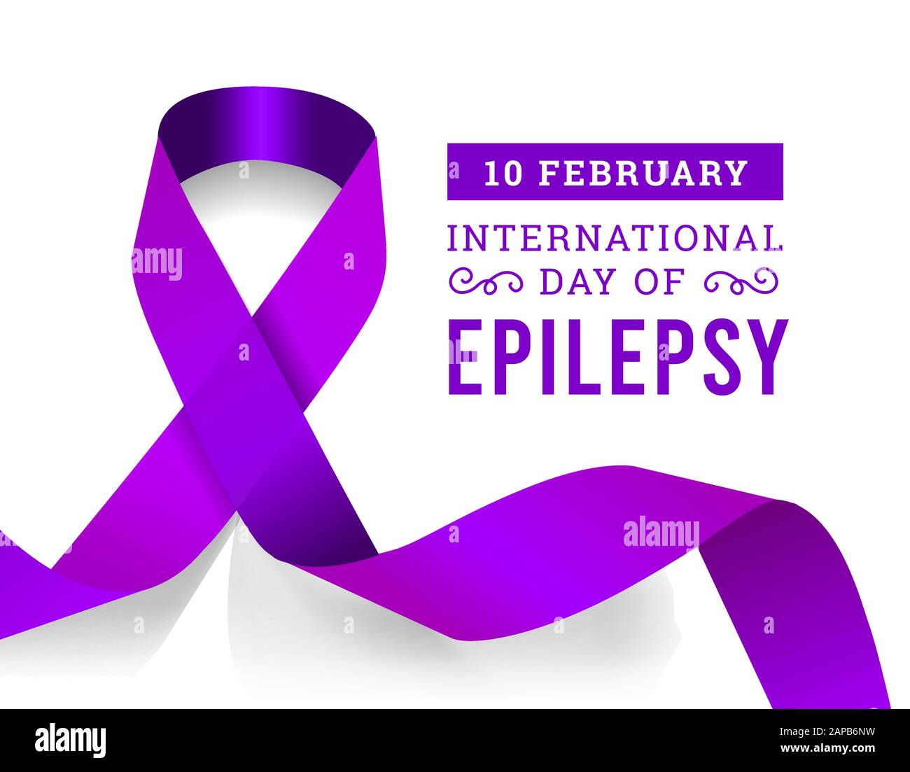 International epilepsy day with purple ribbon. Vector illustration Stock Vector