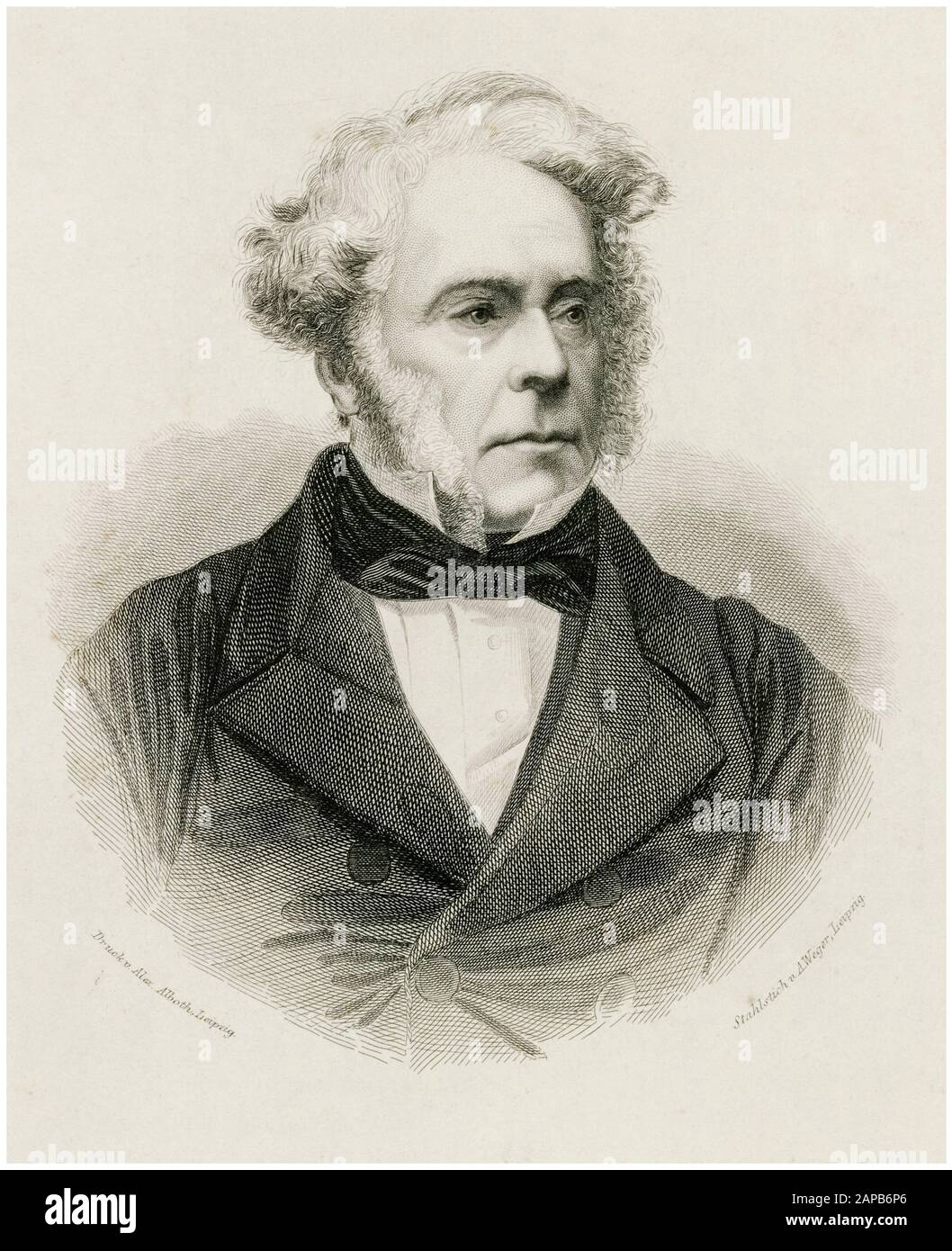 Lord Palmerston, Henry John Temple, 3rd Viscount Palmerston (1784-1865), twice British Prime Minister, portrait engraving, before 1865 Stock Photo