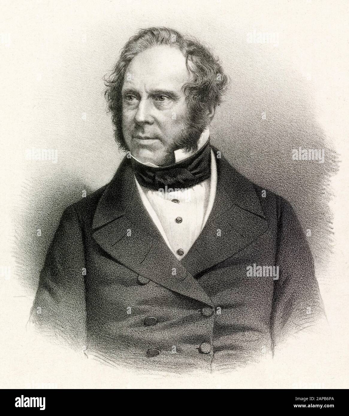 Henry John Temple, Lord Palmerston, 3rd Viscount Palmerston (1784-1865), portrait engraving, before 1865 Stock Photo