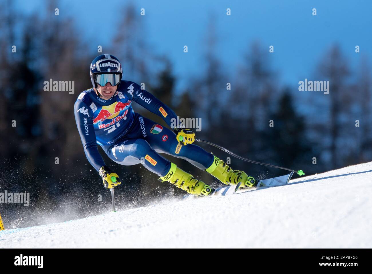 Matteo Marsaglia of Italy at the Ski Alpin: 80. Hahnenkamm Race 2020 - Audi FIS Alpine Ski World Cup - Men's Downhill Training at the Streif on January 22, 2020 in Kitzbuehel, AUSTRIA. (Photo by Horst Ettensberger/ESPA-Images) Stock Photo
