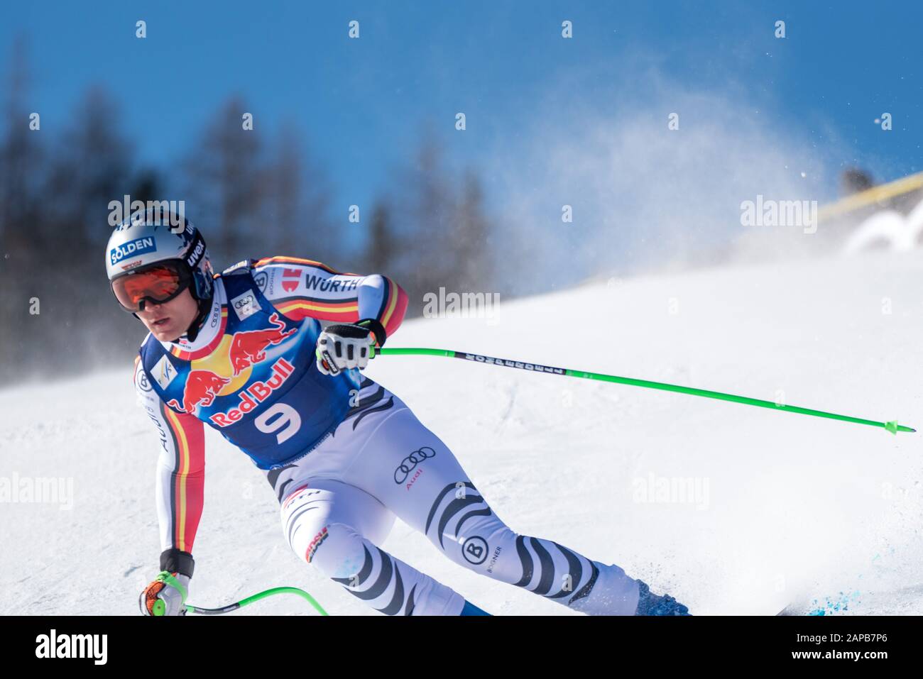 Thomas Dressen of Germany at the Ski Alpin: 80. Hahnenkamm Race 2020 - Audi FIS Alpine Ski World Cup - Men's Downhill Training at the Streif on January 22, 2020 in Kitzbuehel, AUSTRIA. (Photo by Horst Ettensberger/ESPA-Images) Stock Photo