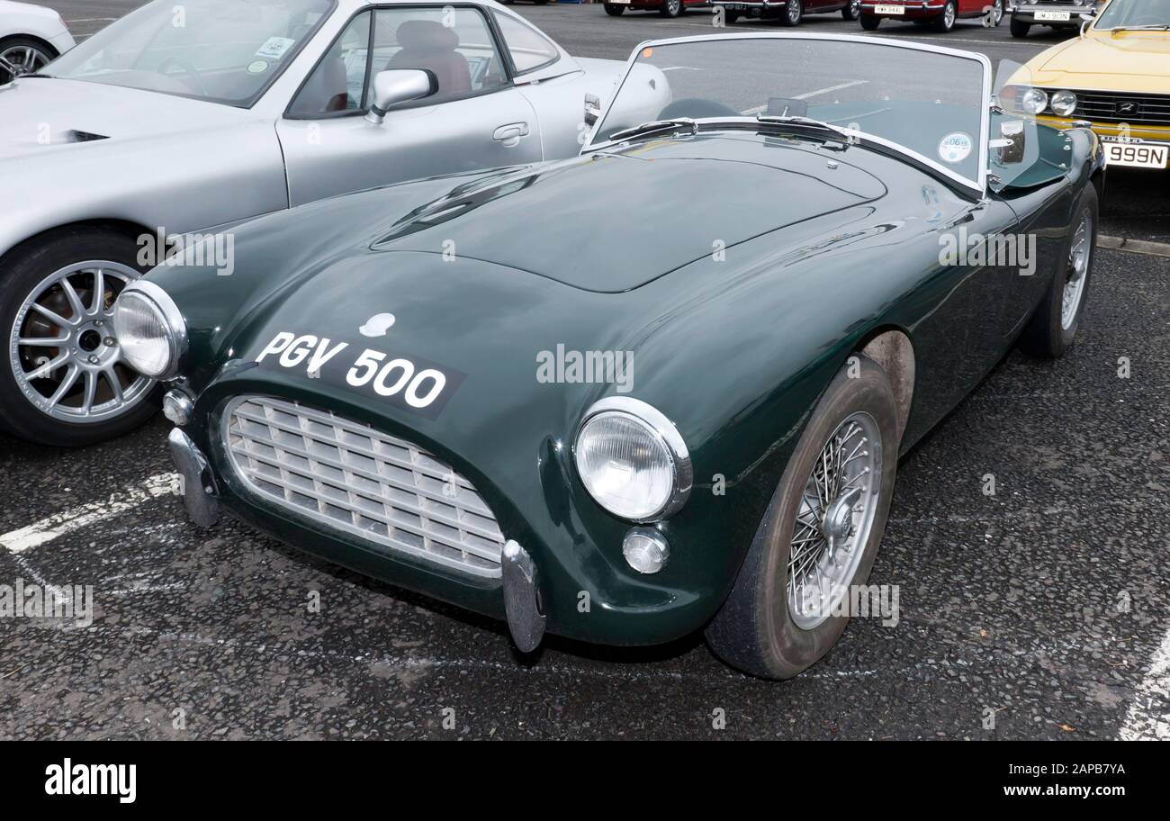 battery Grease declare Three-quarter front view of a Rare, AC Ace-Bristol, on display in the Car  Club Zone of the 2019 Silverstone Classic Stock Photo - Alamy
