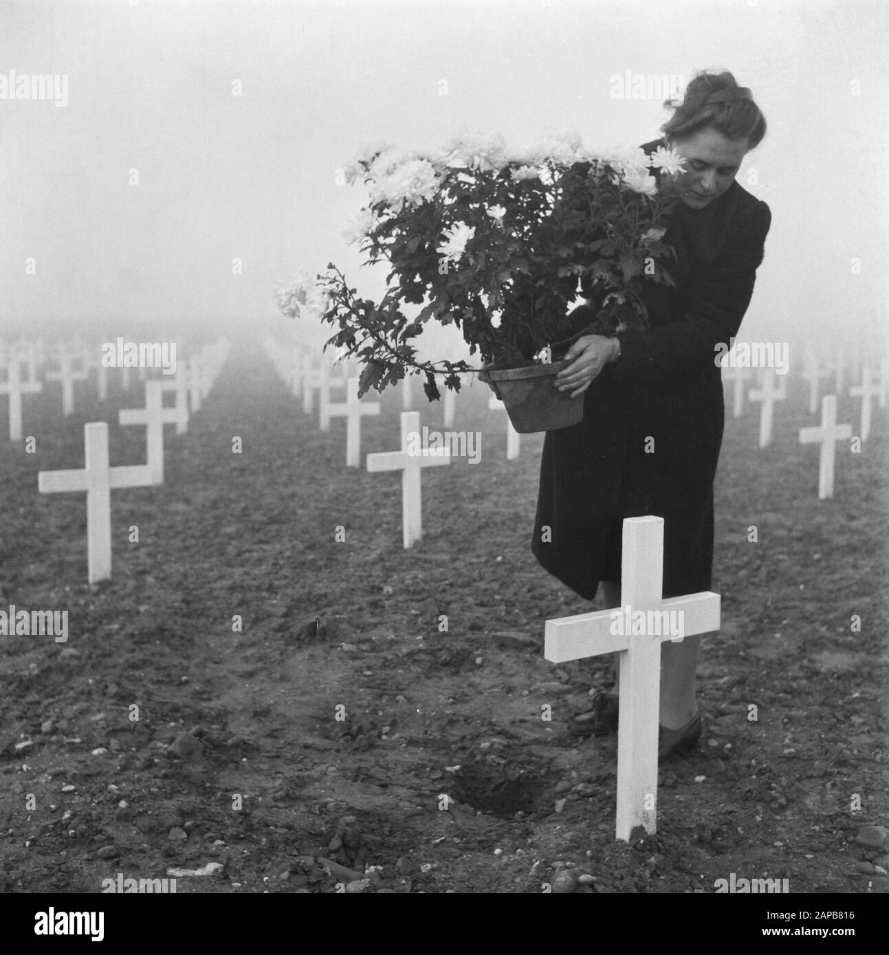 Cemeteries of world war ii Black and White Stock Photos & Images - Alamy
