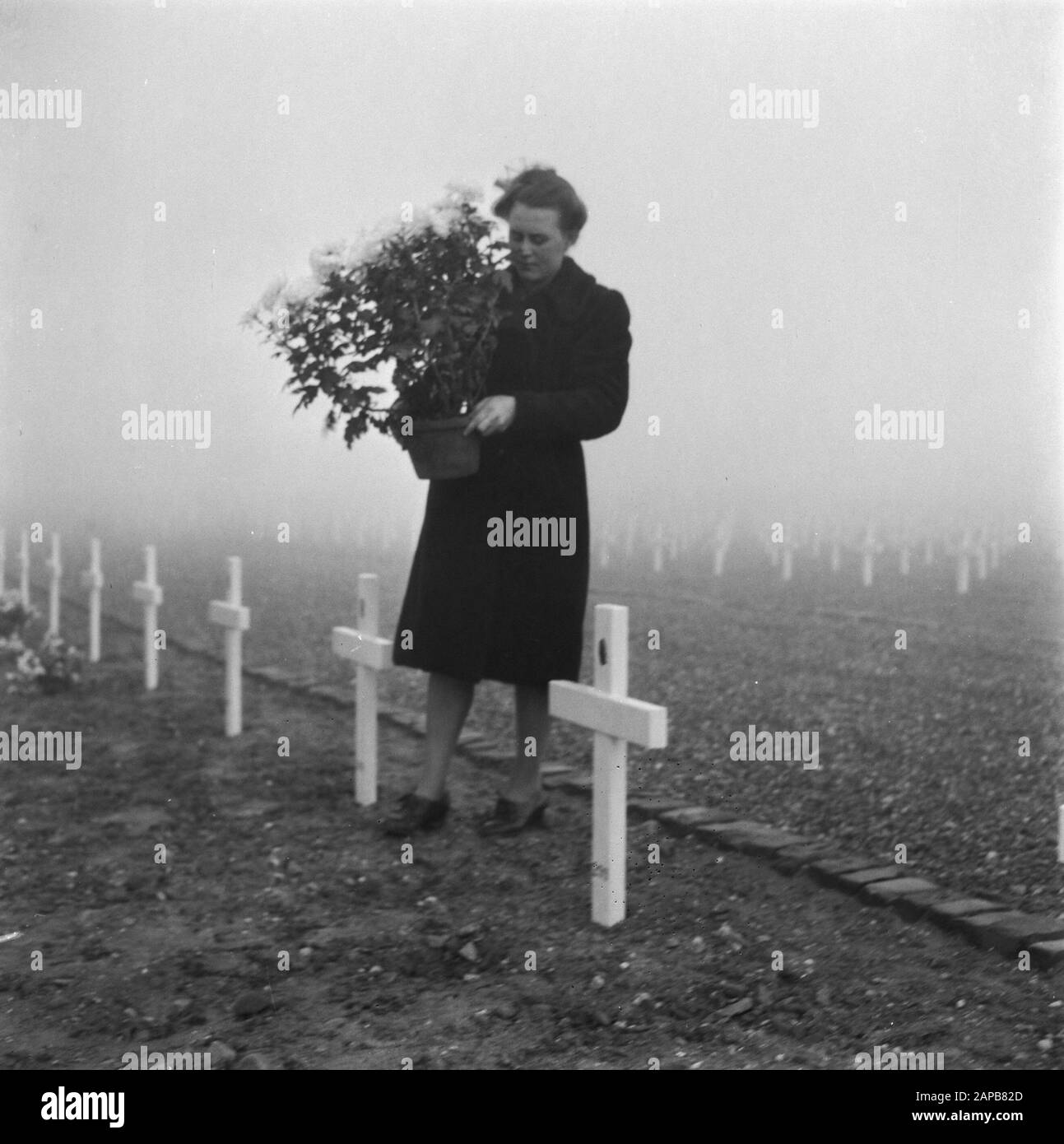 Cemeteries of world war ii Black and White Stock Photos & Images - Alamy
