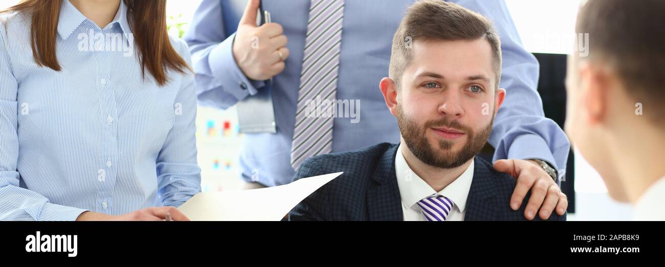 Bearded male in striped tie Stock Photo