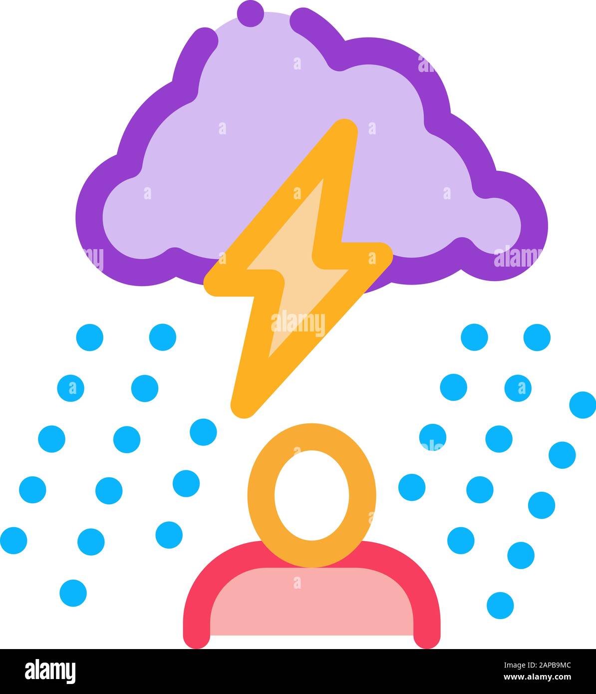 Rainy Cloud Man Icon Vector Outline Illustration Stock Vector Image ...