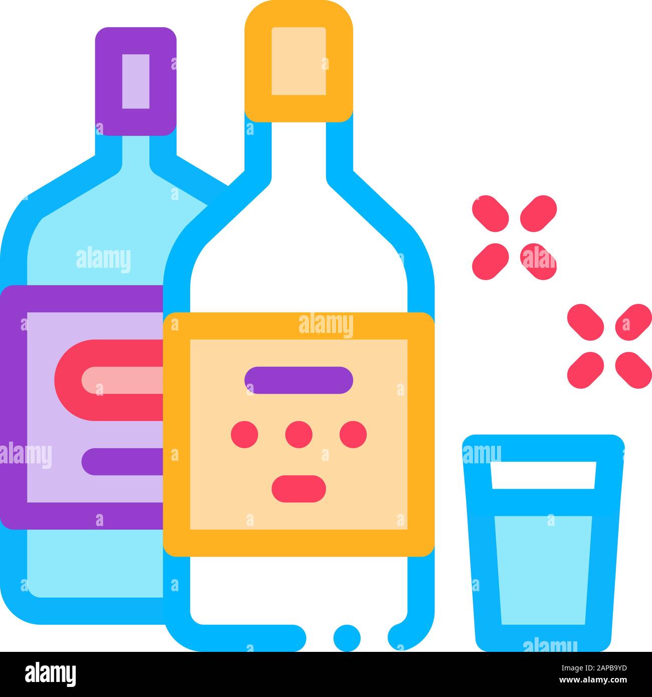 Drink Bottle Cup Icon Vector Outline Illustration Stock Vector
