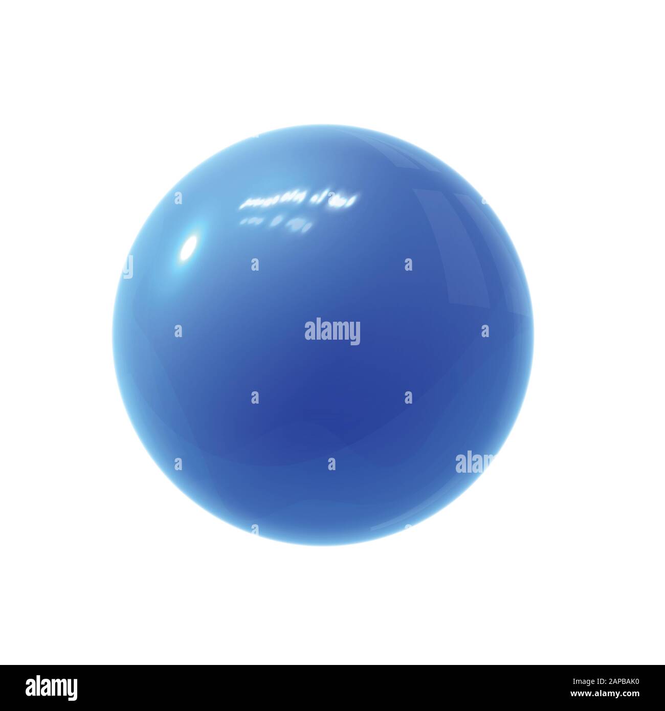 Realistic blue glossy 3D sphere with reflections. Stock Vector