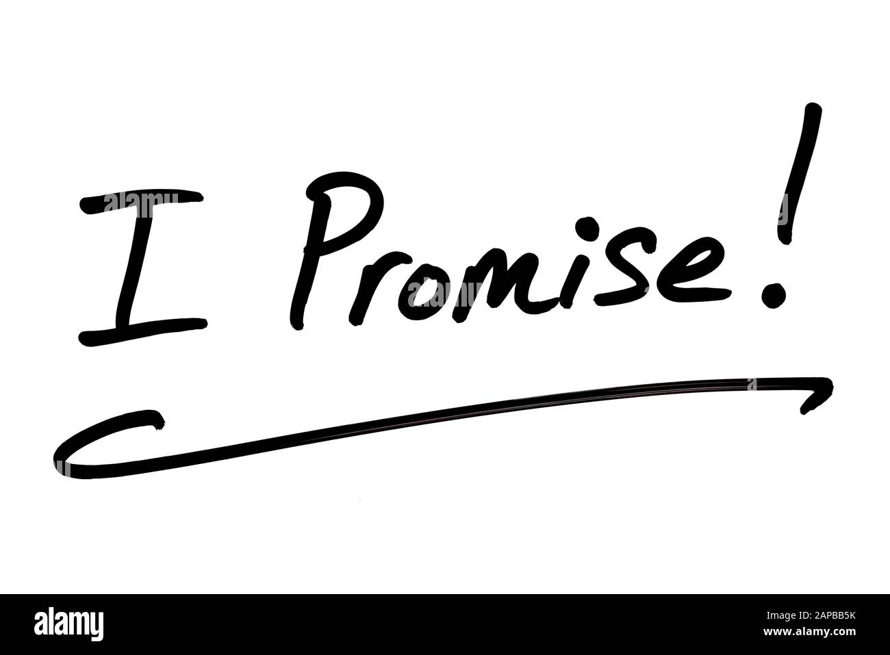 Close-up of an I Promise! message handwritten on a white background Stock  Photo - Alamy