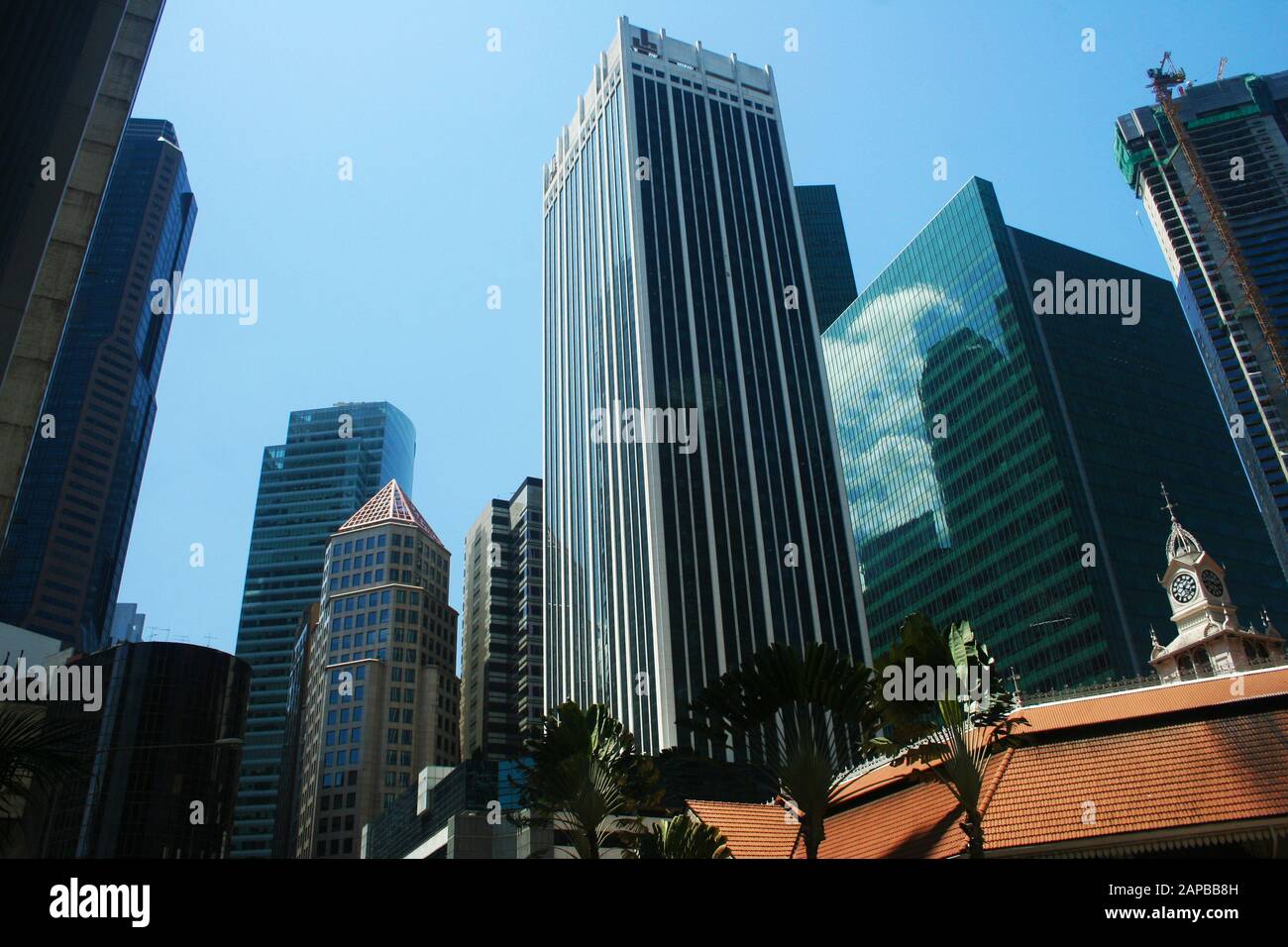 Modern buildings in the center of Singapore Stock Photo