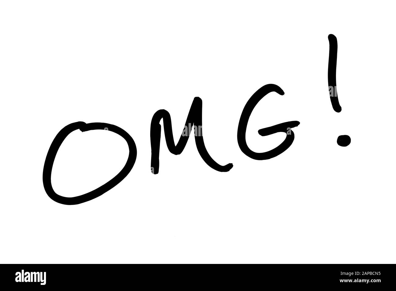 The abbreviation OMG! handwritten on a white background Stock Photo Alamy