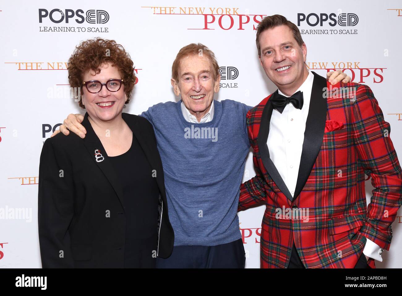 Backstage after a performance of New York Pops: A Frank and Ella Christmas at Carnegie Hall. Featuring: Judith Clurman, Bob McGrath, Steven Reineke Where: New York, New York, United States When: 22 Dec 2019 Credit: Joseph Marzullo/WENN.com Stock Photo