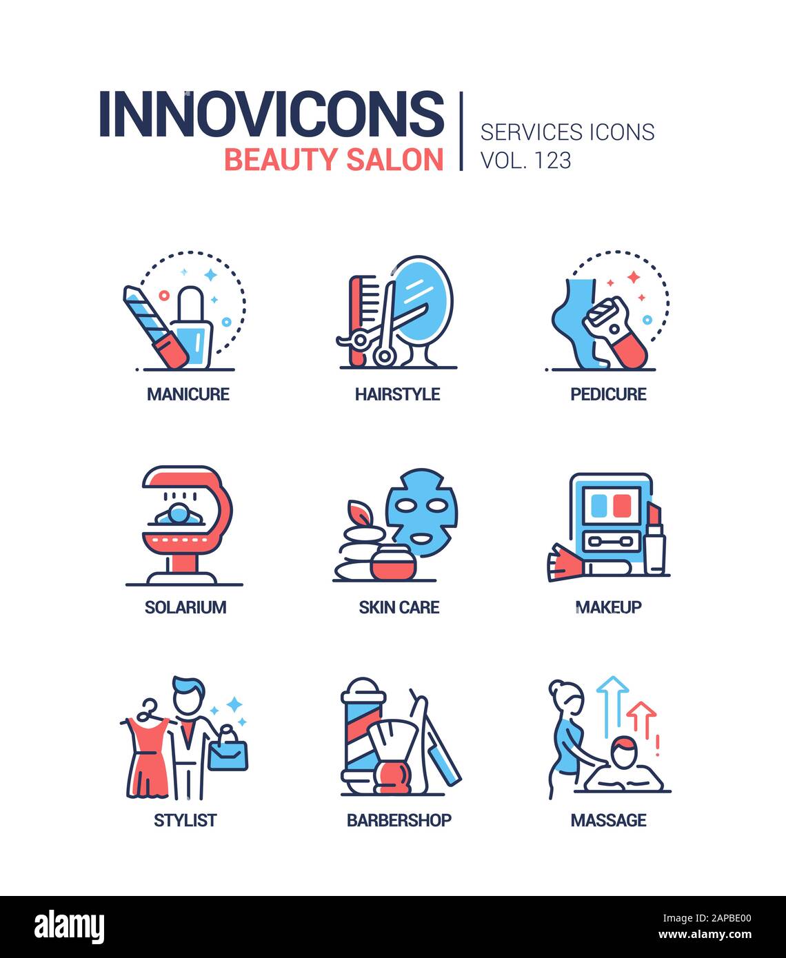 Beauty Salon Vector Line Design Style Icons Set Stock Vector Image Art Alamy