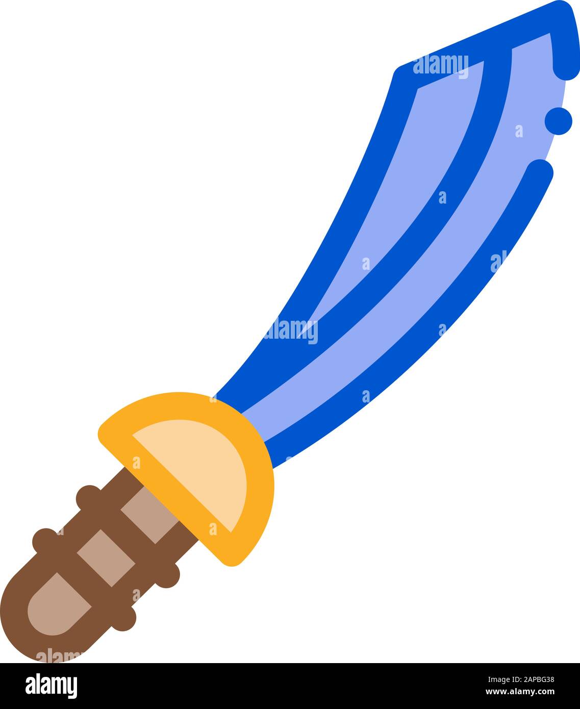 Pirate Saber Icon Vector Outline Illustration Stock Vector
