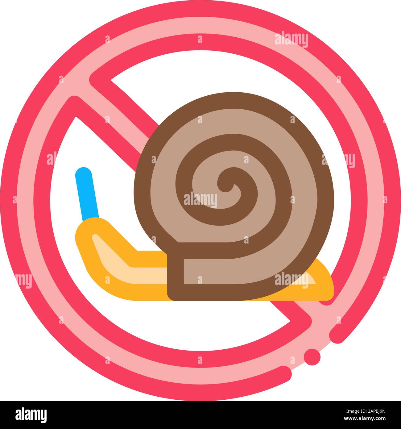 Crossed Snail Icon Vector Outline Illustration Stock Vector
