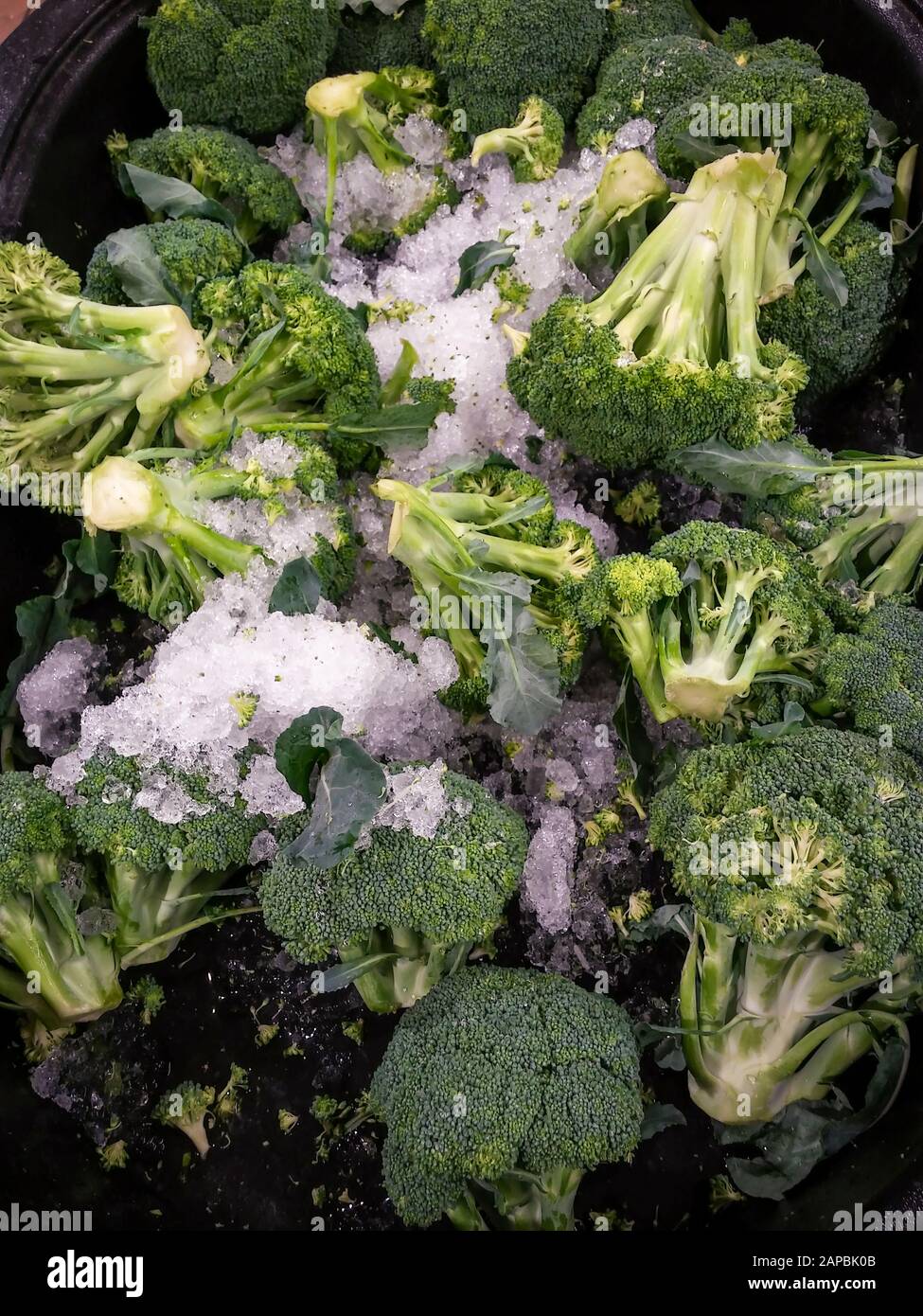 Broccoli in the produce department of a supermarket in New York on Friday, January 10, 2020. (© Richard B. Levine) Stock Photo