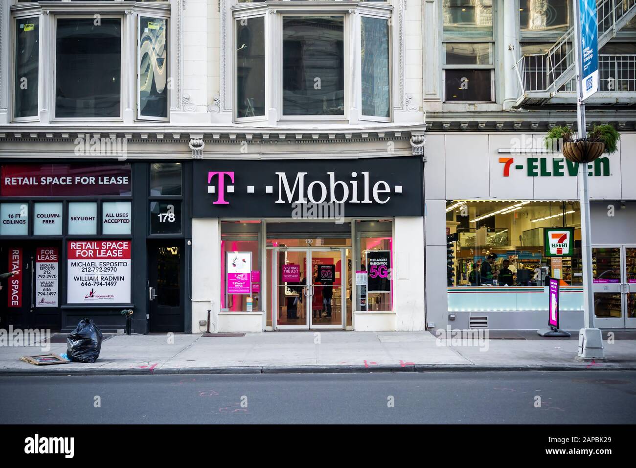 T-Mobile store in New York on Wednesday, January 15, 2020.  (© Richard B. Levine) Stock Photo