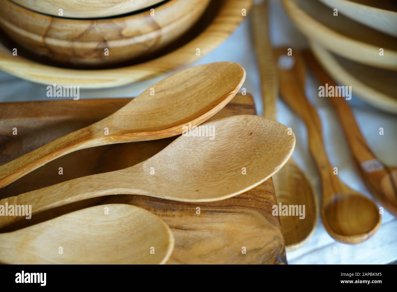 Wooden spoons made from local wood look good and are easy to use in the
