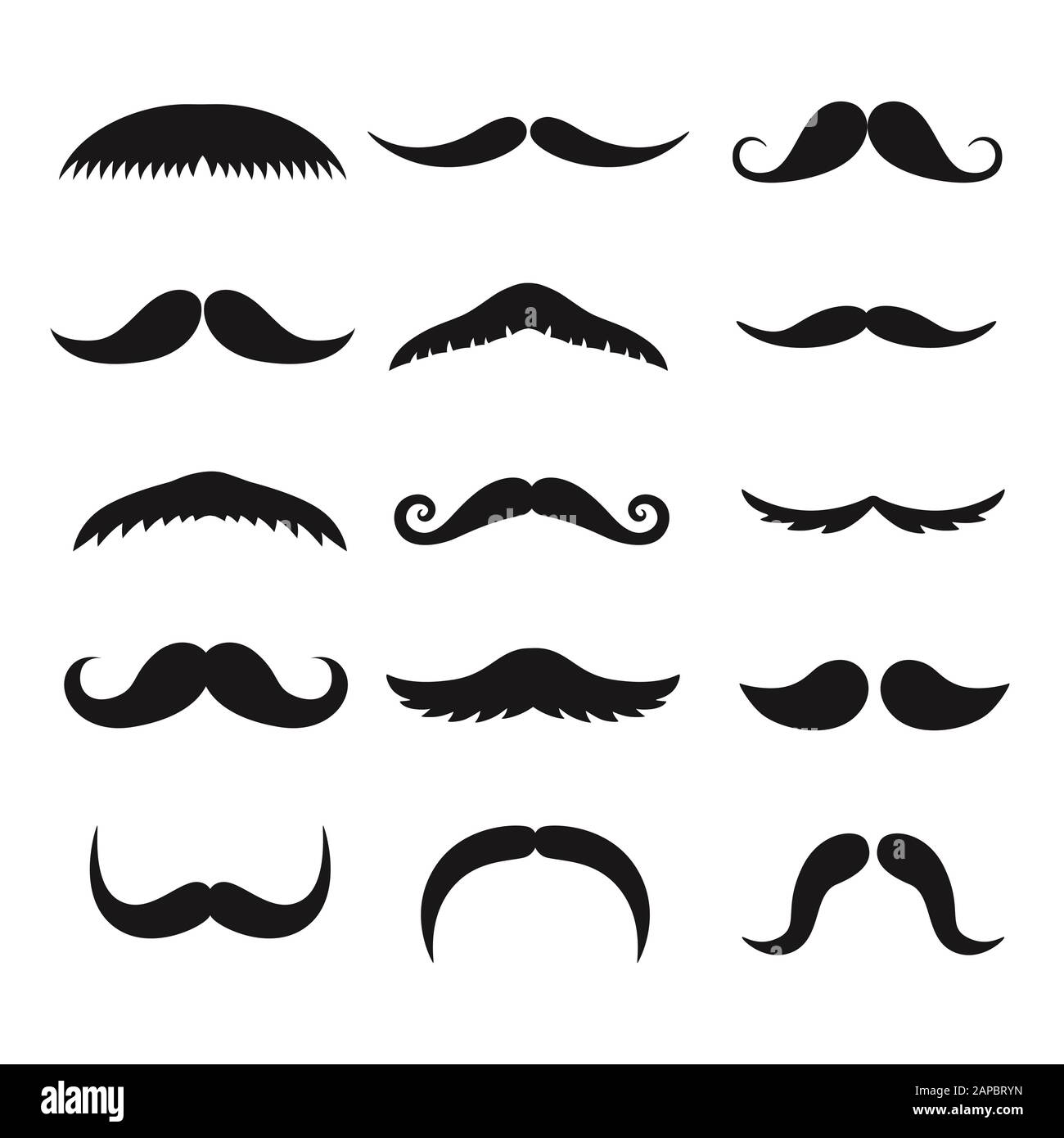 Set of mustaches isolated on white background Stock Vector Image & Art