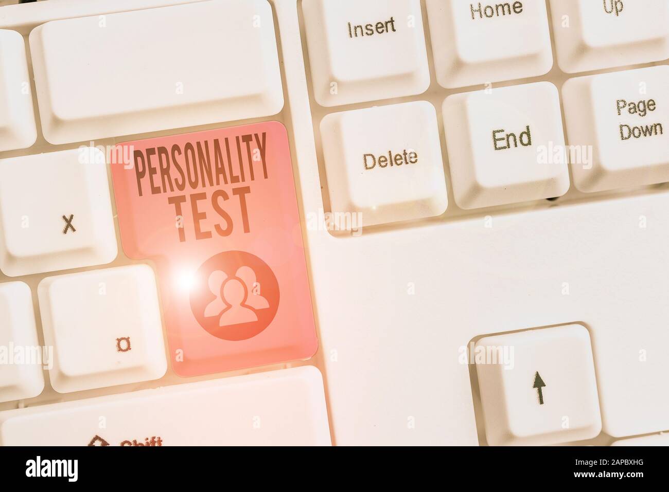 Writing note showing Personality Test. Business concept for A method of assessing huanalysis demonstratingality constructs Stock Photo