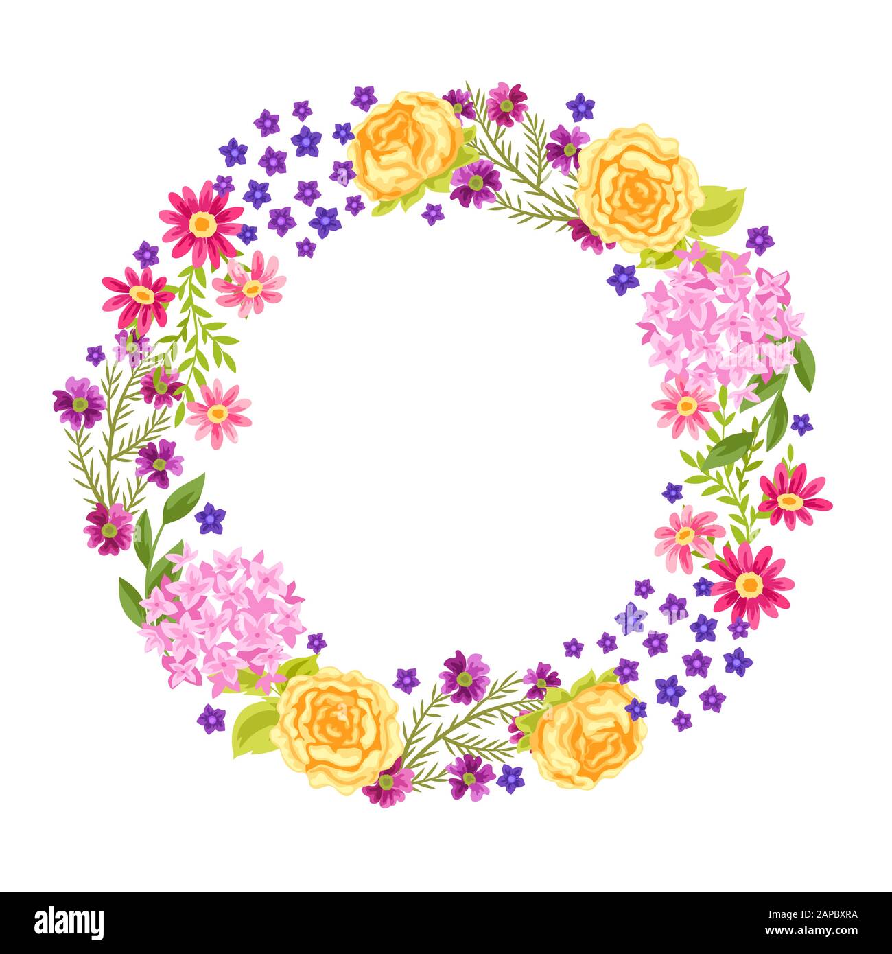 Frame with pretty flowers Stock Vector Image & Art - Alamy