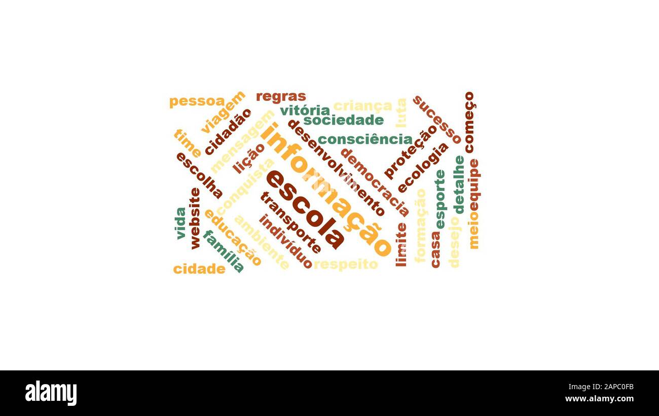 Cloud of Portuguese words Stock Photo