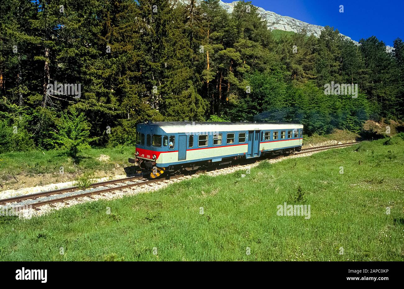 Italy Abruzzo Trasiberiana d’Italia - Line Sulmona - Carpinone - near Castel di Sangro Stock Photo