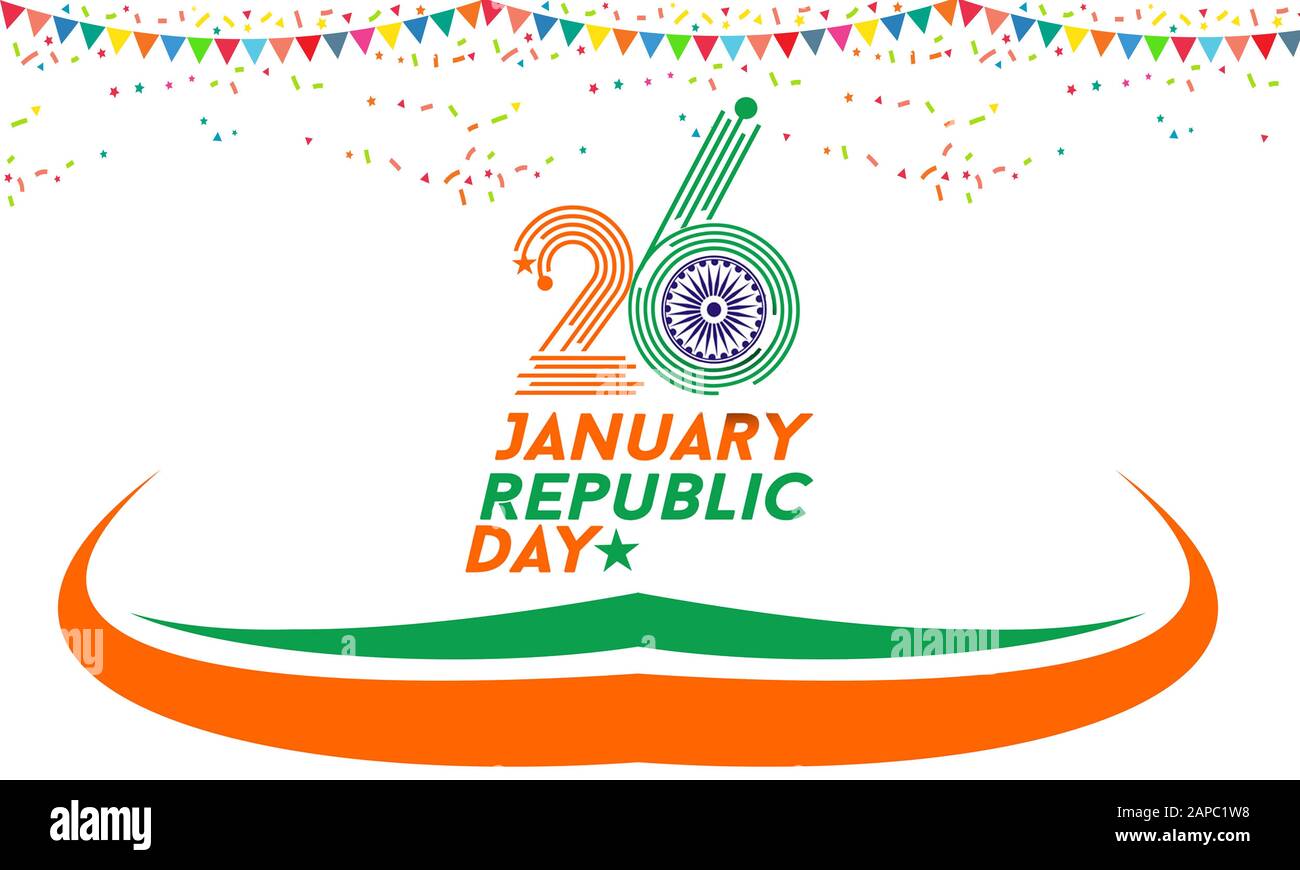 India Republic Day Concept 26 January Creative Calligraphy