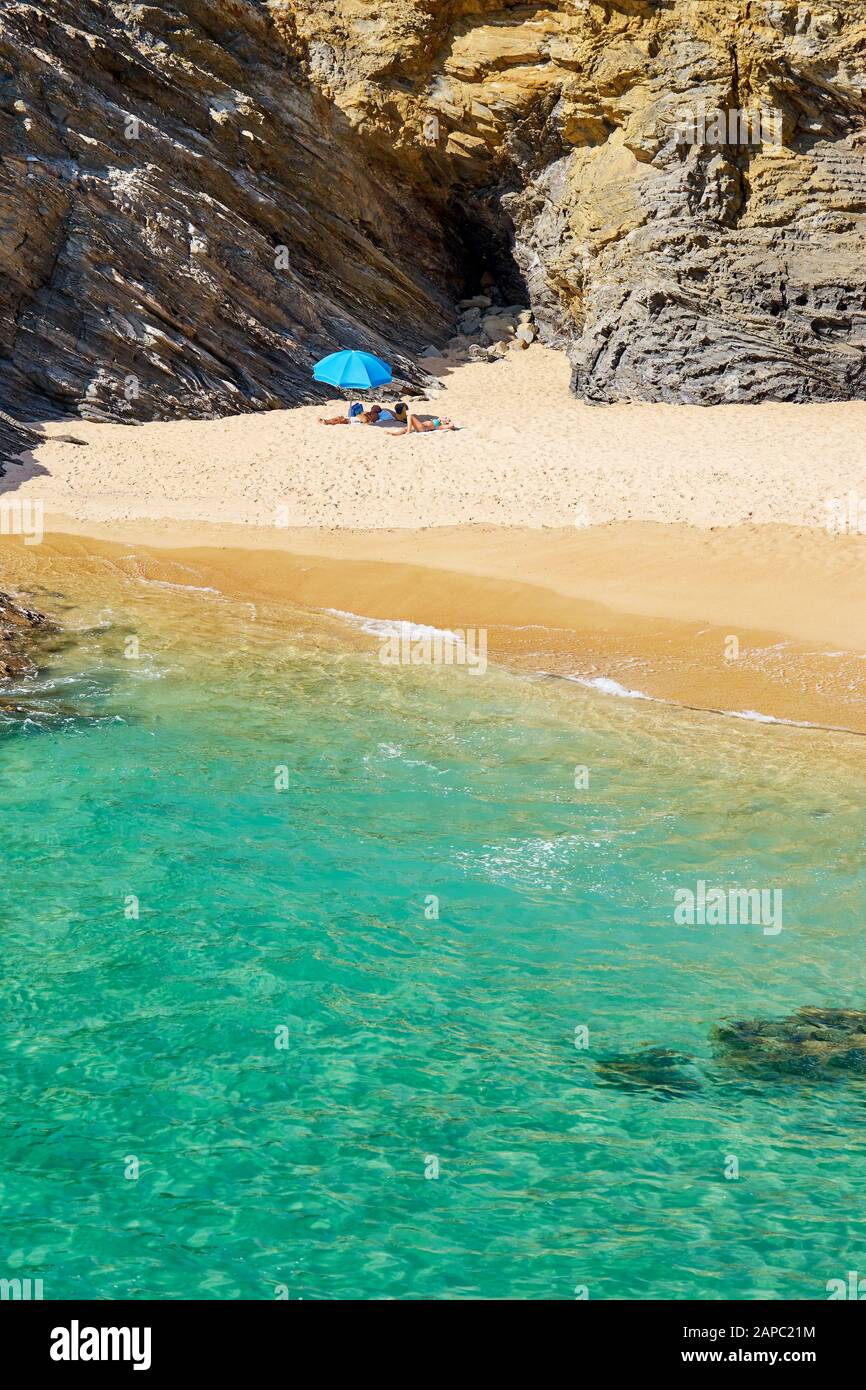 Bath Beach near Porto Covo, Vicentine Coast Natural Park, Portugal Stock Photo