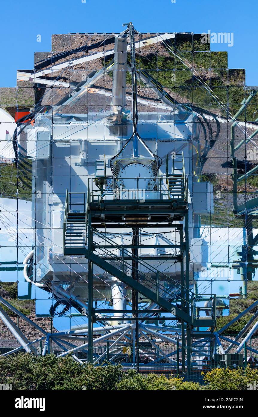 The Observatorio Astrofisico del Roque de los Muchachos, El Paso and Garafia municipalities, La Palma island, Canary Islands, Spain, Europe, Unesco Bi Stock Photo