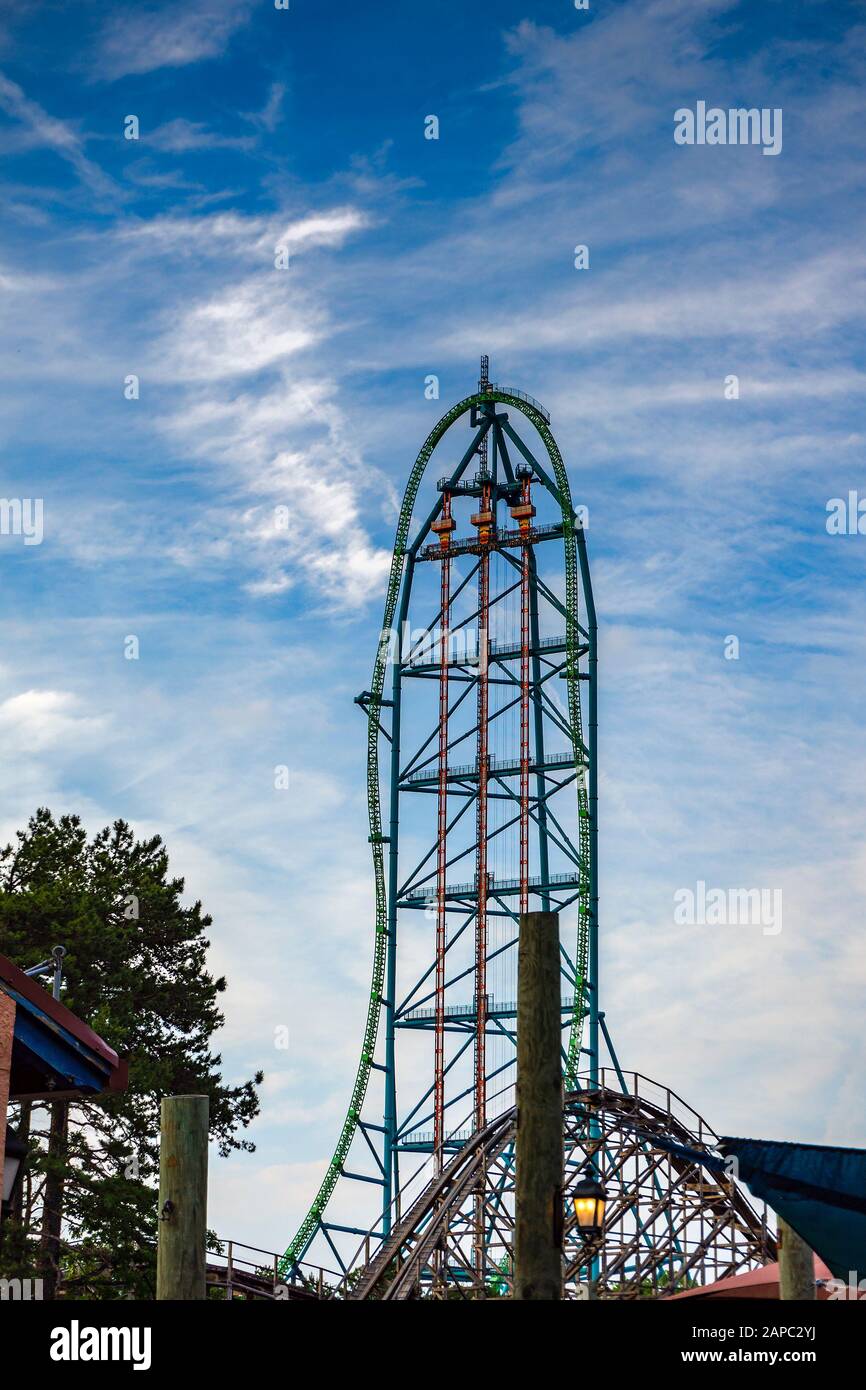 Guests having fun at the famous Kingda Ka roller coaster in Six Flags Great  Adventure a famous amusement park located in Jackson, New Jersey Stock  Photo - Alamy