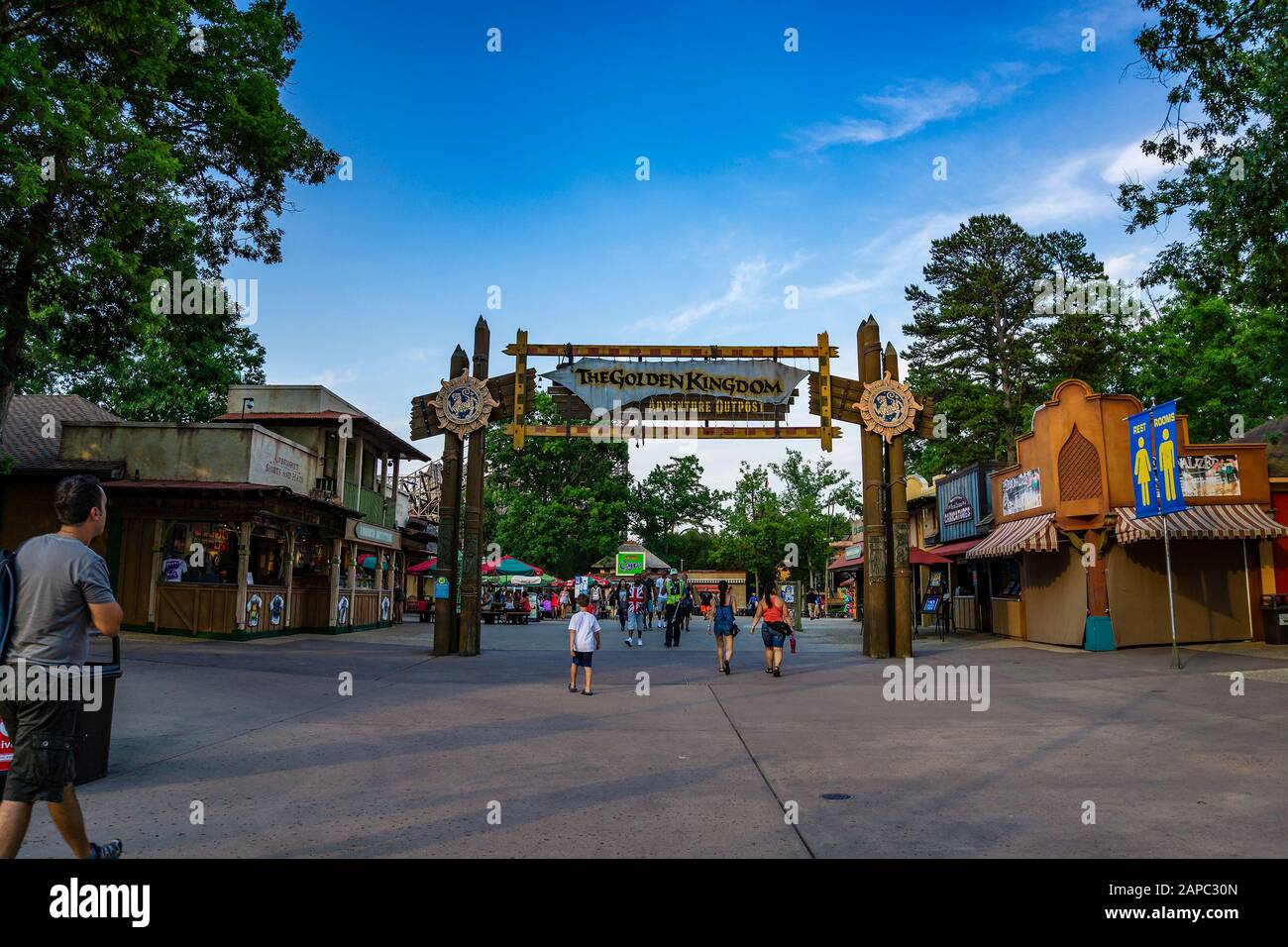 Guests Having Fun At Six Flags Great Adventure A Famous Amusement Park