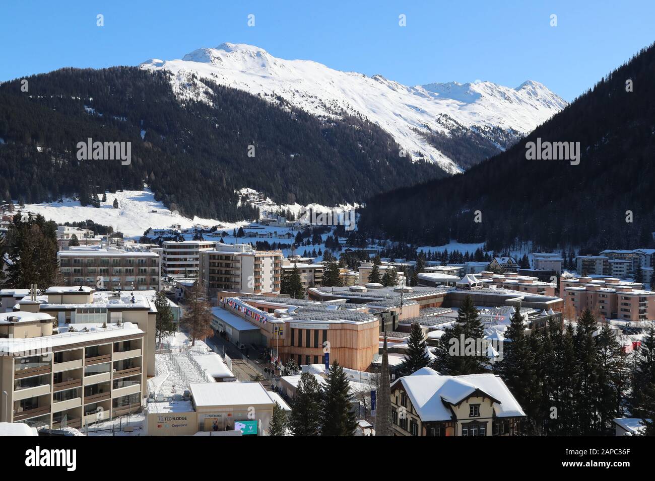 World Economic Forum (WEF) - Davos 2020. A general view of the Congress  Centre during the World Economic Forum (WEF) annual meeting in Davos, on  January 21, 2020. © Pierre Teyssot / Espa Images Stock Photo - Alamy