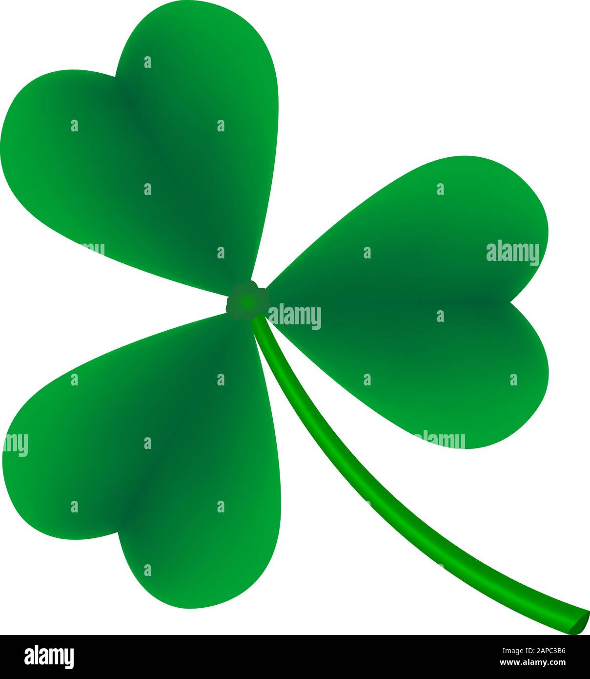 Leaf clover on a white background. Green clover leaf. Stock Vector
