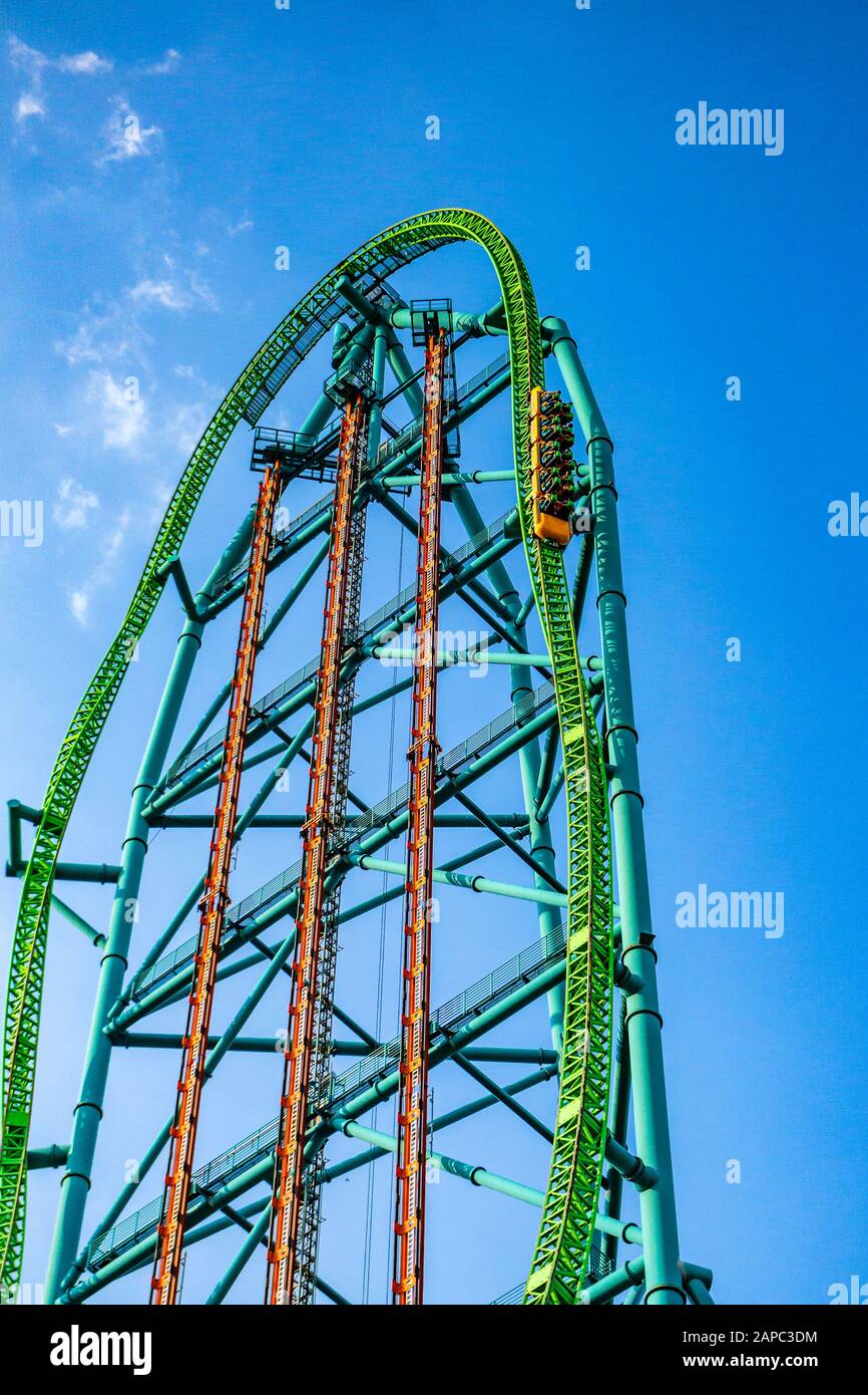 Guests having fun at the famous Kingda Ka roller coaster in Six Flags Great  Adventure a famous amusement park located in Jackson, New Jersey Stock  Photo - Alamy