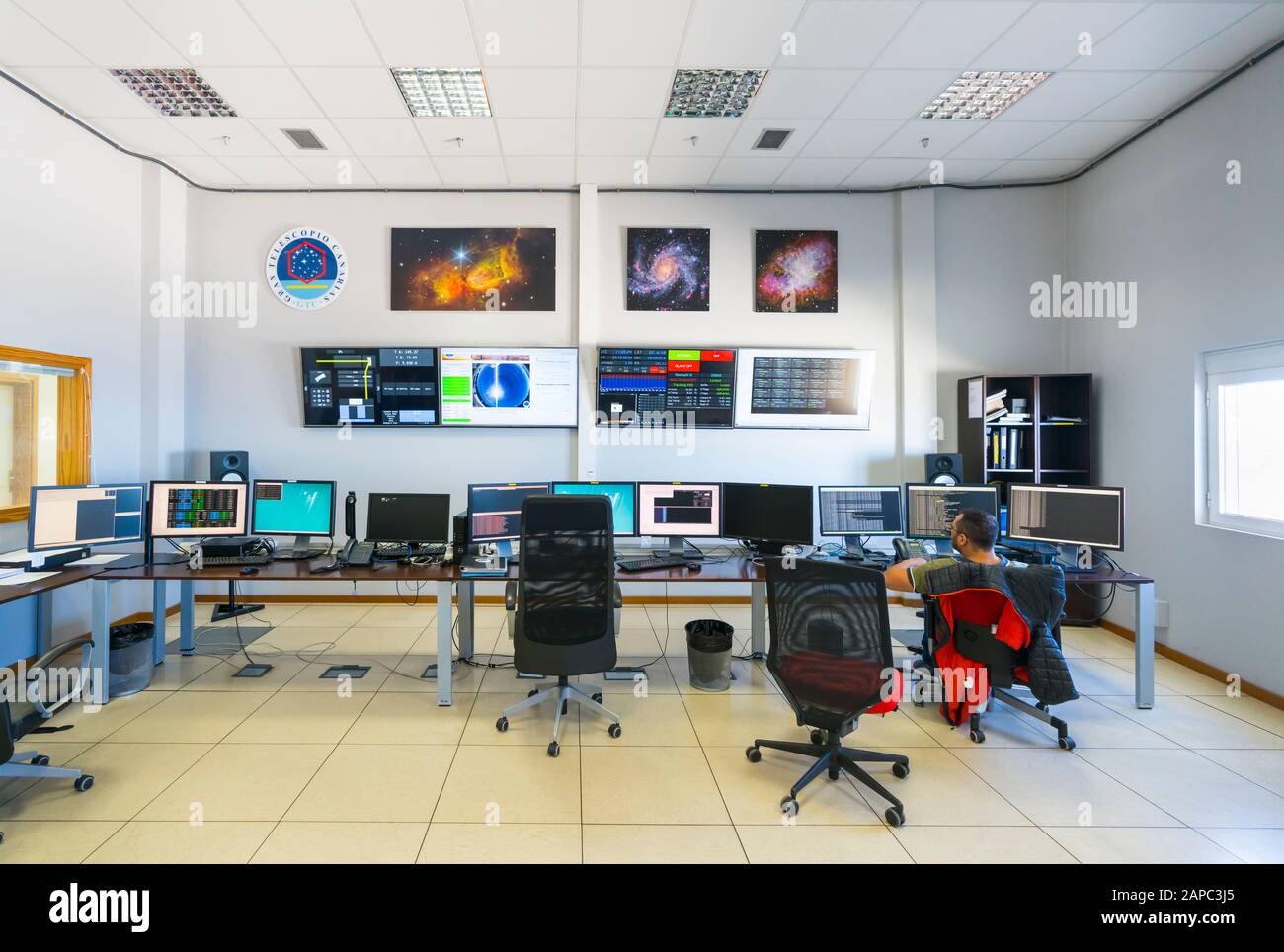 The Observatorio Astrofisico del Roque de los Muchachos, El Paso and Garafia municipalities, La Palma island, Canary Islands, Spain, Europe, Unesco Bi Stock Photo