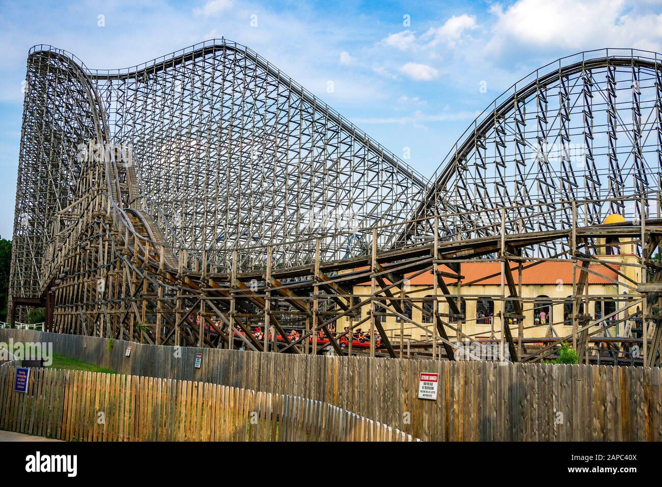 The famous wooden roller coaster the El Toro at Six Flags Great Adventure's  in Jackson Township, NJ Stock Photo - Alamy