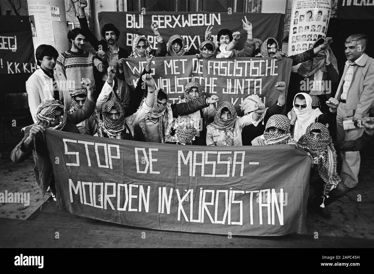 25 Kurdish Turks in the Moses and Aaron Church on hunger strike against trials now being conducted against Kurds in Turkey Date: 15 april 1981 Location: Amsterdam, Noord-Holland Keywords: hunger strikes Institution name: Moses and Aaronkerk Stock Photo