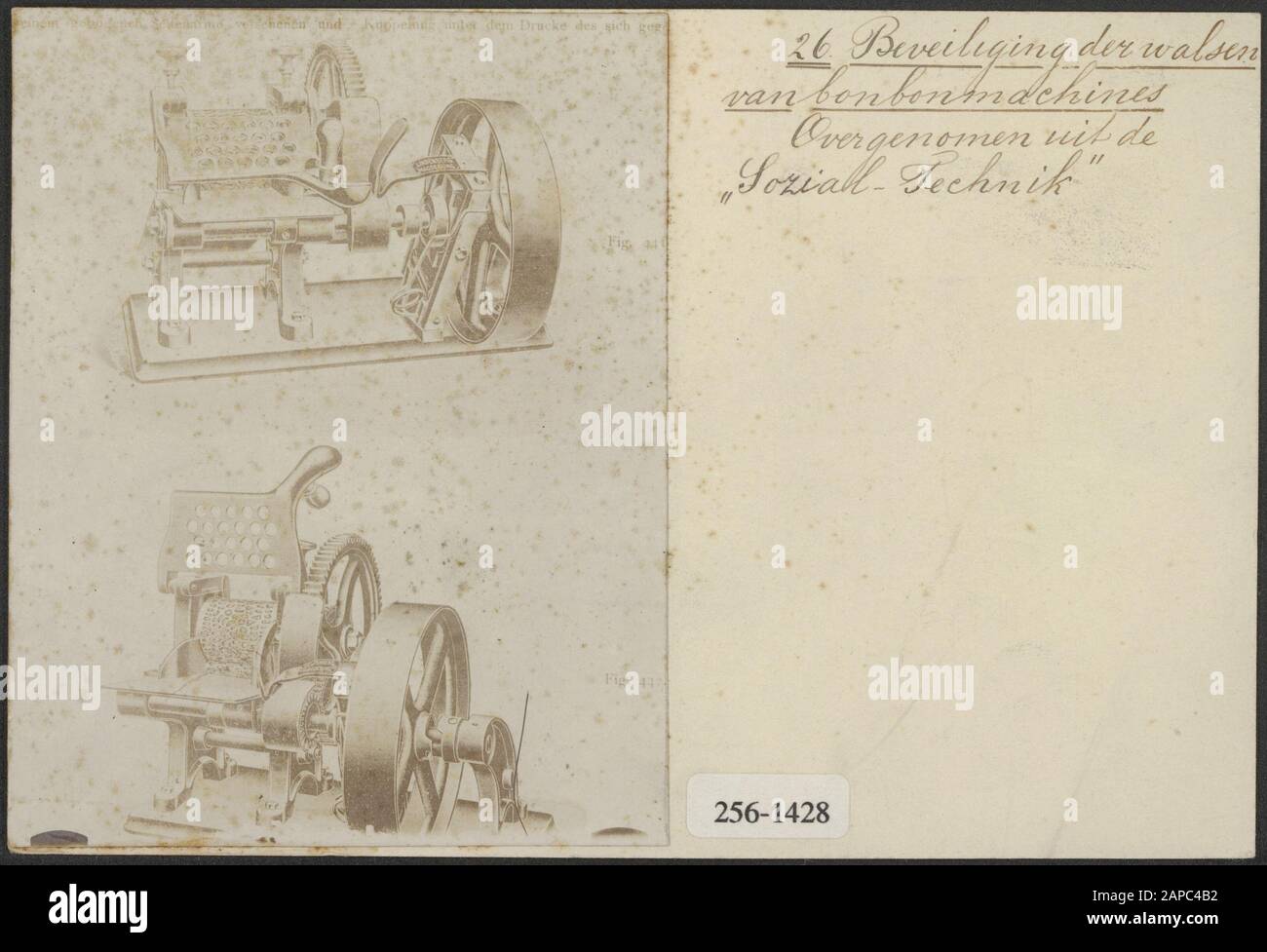 Promotion of the safety of work Description: 26. protection of the rolls of bonbonmachines; taken from 'Sozial Technik' Date: undated Keywords: security, machines, rollers Stock Photo