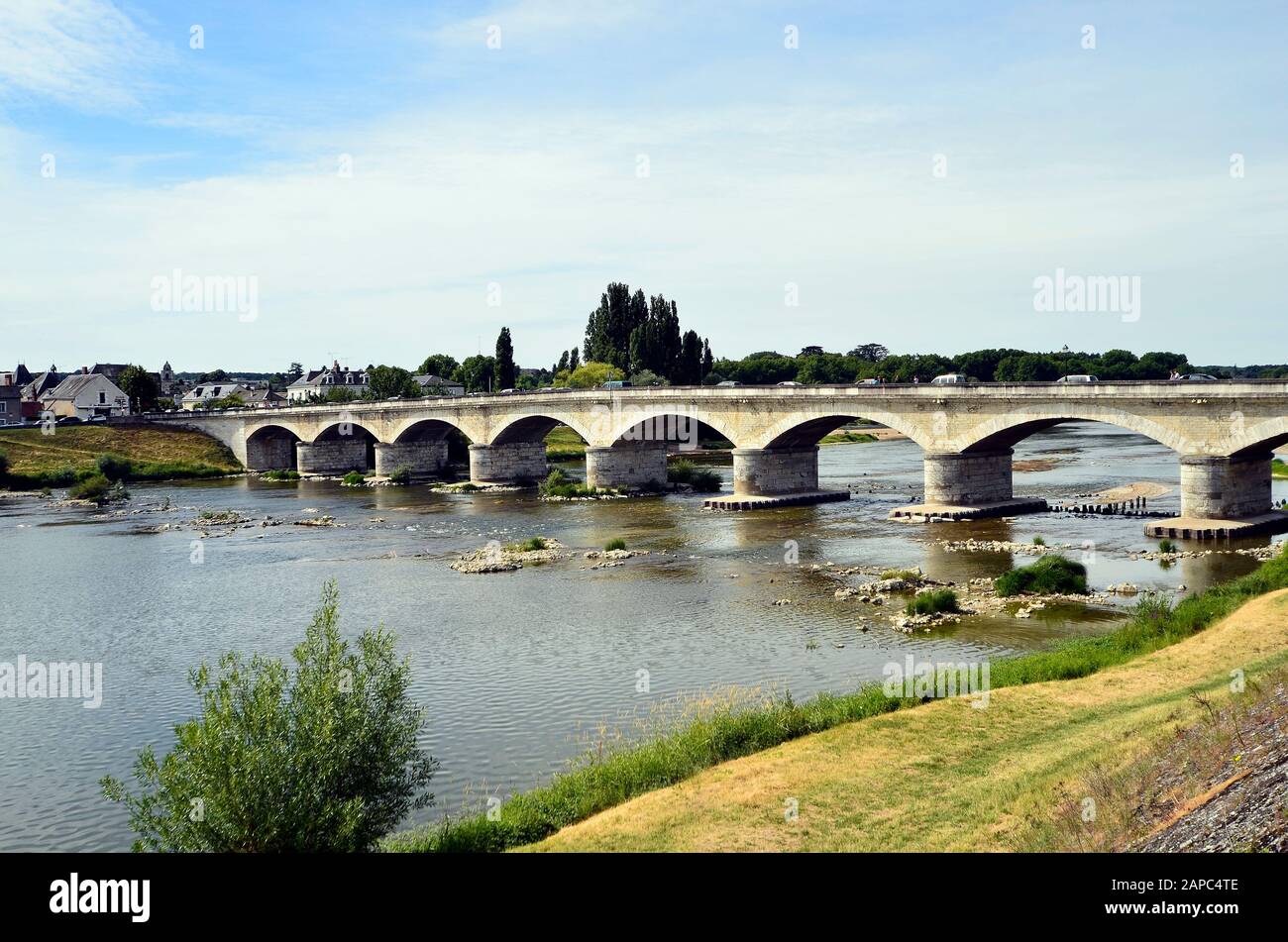 France, Loire Valley, Amboise, bridge over Loire river Stock Photo
